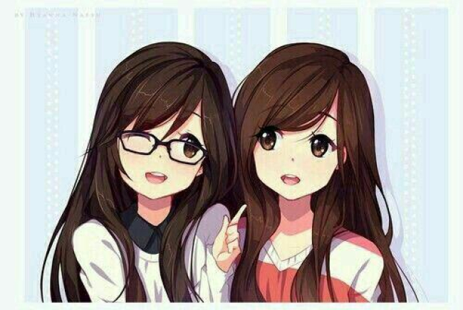Avatar đôi bạn thân nữ Anime Cute  可愛いアニメガール 女子 イラスト かわいい かわいい女の子の絵